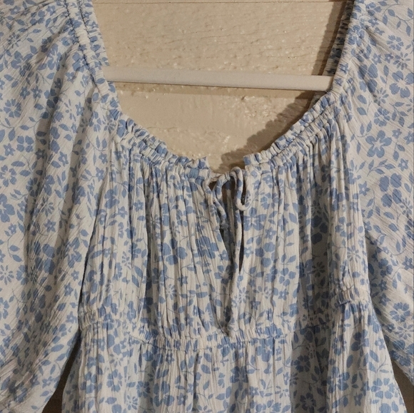 Billa B Floral Print Puff Sleeve Blouse- size M - Picture 6 of 8